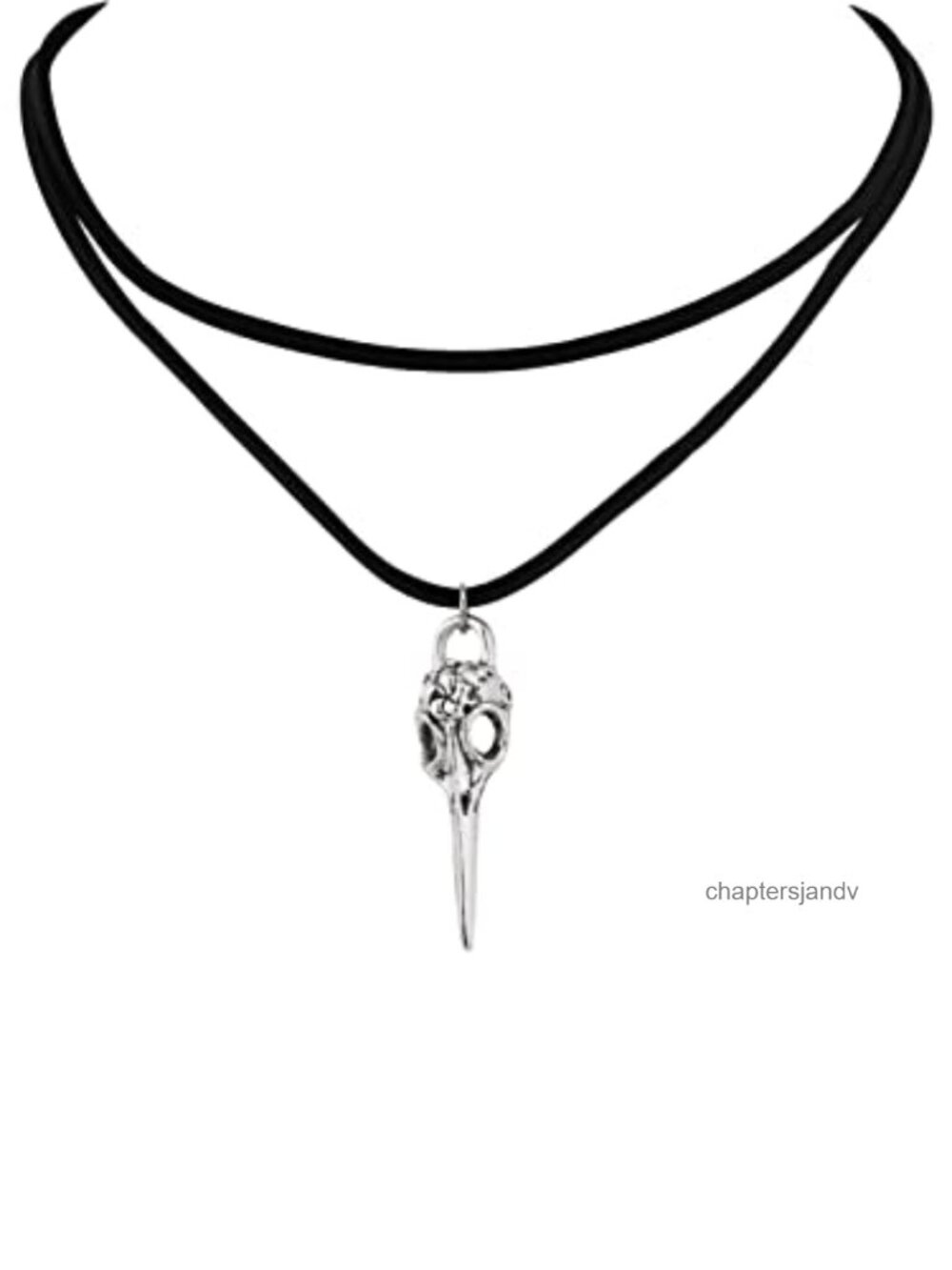 Gothic Bird Skull Choker Necklace Zinc Alloy Faux Leather Halloween Jewelry Gift
